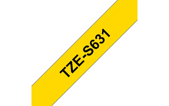 TZe-S631  -  Текст Чёрный на Лента Жёлтая (8 м)