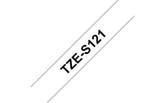 TZe-S121  -  Текст Чёрный на Лента Прозрачная (8 м)