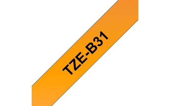TZe-B31  -  Текст Чёрный на Лента Сверхъяркая оранжевая (5 м)